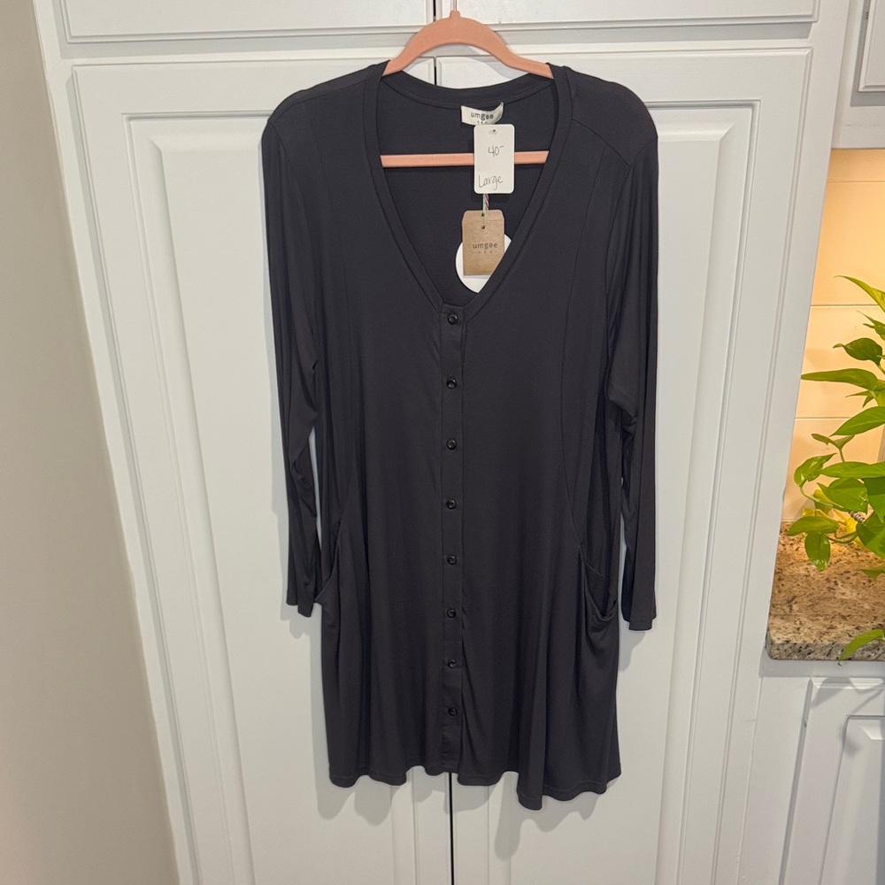 Umgee Grey Button-Down Dress